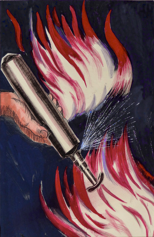 Photo peinte publicitaire : Extincteur