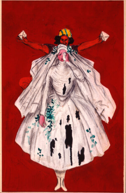 1920 - Une mariée pleure car elle vient de tacher sa robe blanche avec de l'encre noire. Heureusement