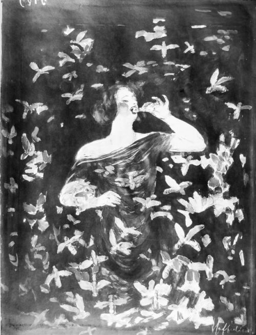 1921 - Une femme entourée d'abeilles