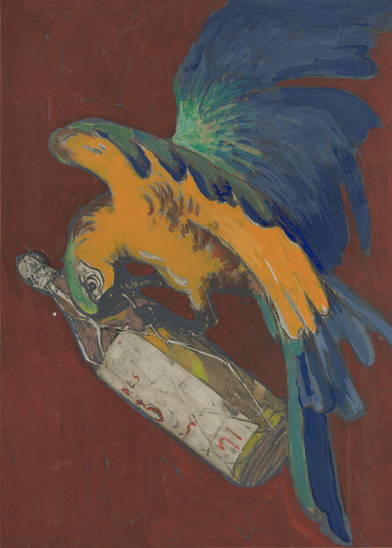 1919 - Un perroquet s'accroche à une bouteille. Il essaie d'enlever le grillage qui la protège. - Leonetto Cappiello