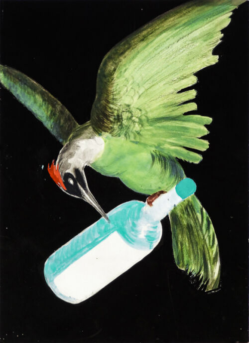 1920 - A woodpecker is perched on a bottle. - Leonetto Cappiello