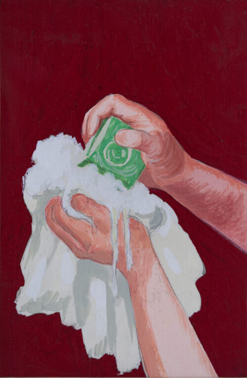 Photo peinte publicitaire : Savon Vert Mousseux