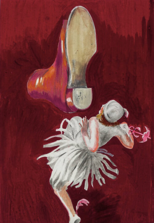 Photo peinte publicitaire : Talons caoutchouc fixes