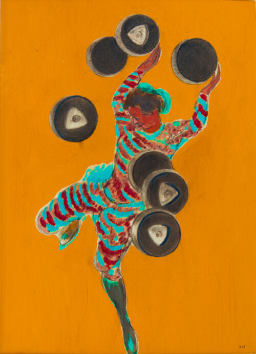 1921 - Un homme jongle avec des talons tournants. - Leonetto Cappiello