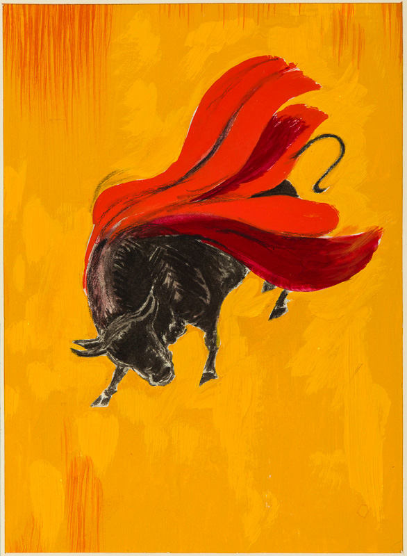 1923 - A bull turns away after taking the muleta. - Leonetto Cappiello