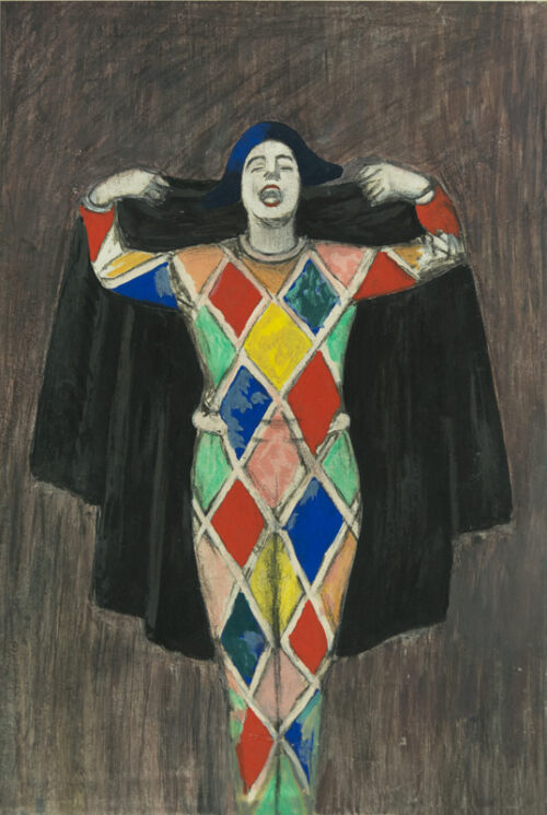 1919 - Un arlequin entr'ouvre sa cape