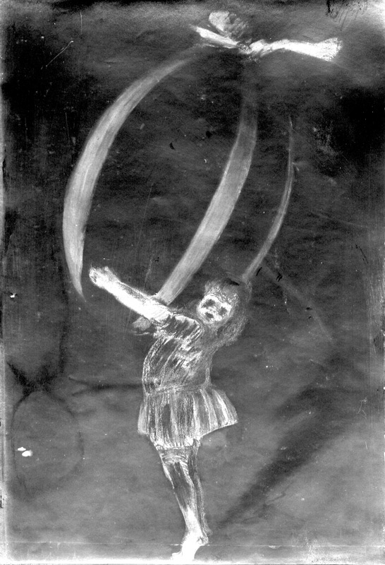 Affiche publicitaire : Œuf de Pâques, - Une fillette sur la pointe des pieds, porte à bout de bras un œuf de Pâques en chocolat beaucoup plus gros qu'elle. - par Leonetto Cappiello