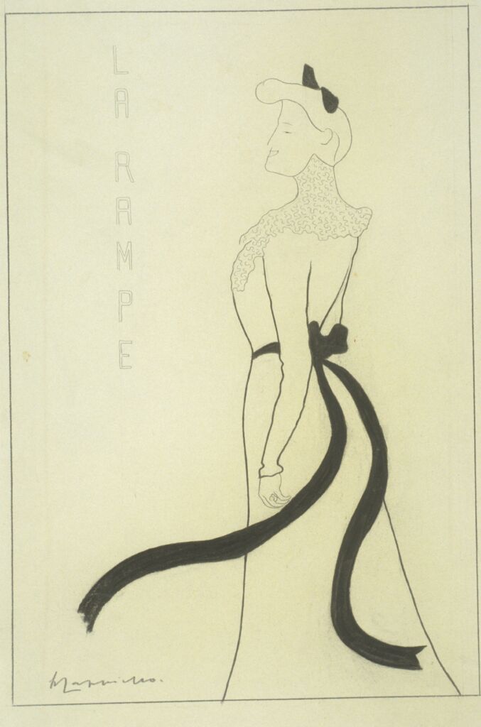 Paule Andral, du Vaudeville, dessin préparatoire