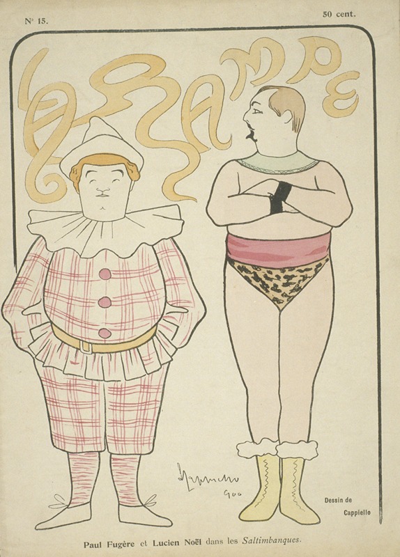 Paul-Fugère-et-Lucien-Noël-dans-les-Saltimbanques-Caricature-Cappiello