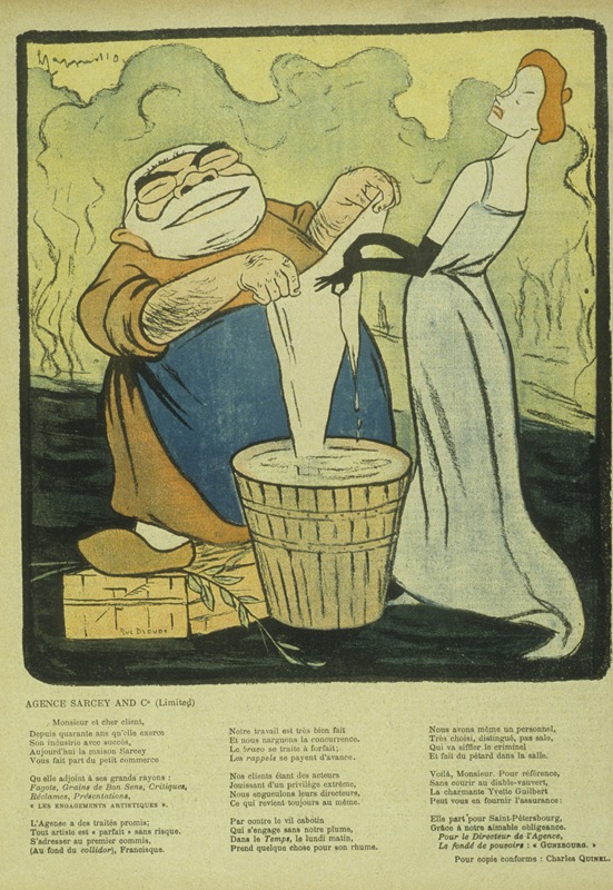 Agence Sarcey & Co, caricature de Cappiello
