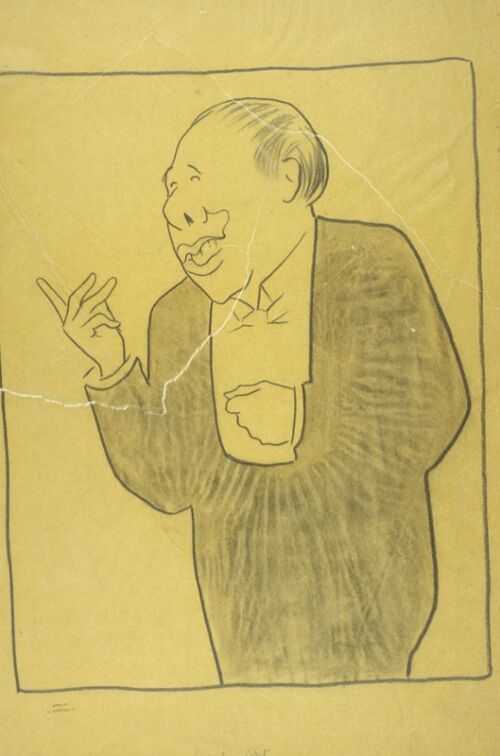 Caricature de Coquelin cadet par Cappiello - calque original