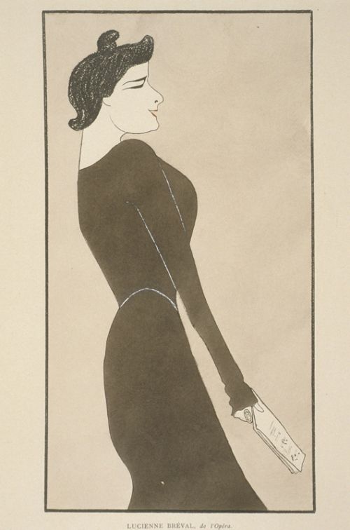 Lucienne Bréval de l'Opéra, caricature de Cappiello