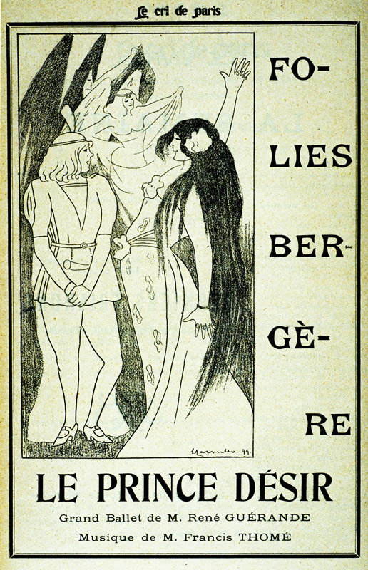 Le Prince Désir aux Folies Bergère, caricature de Cappiello