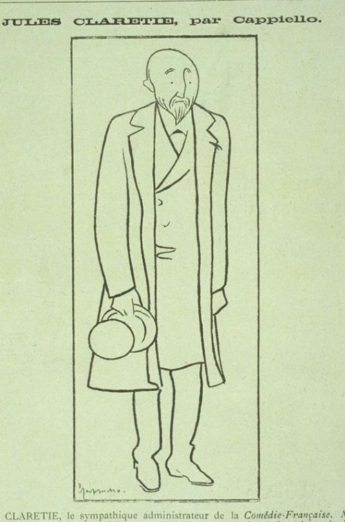 Jules Clartie, caricature de Cappiello, publiée dans Le Cri de Paris
