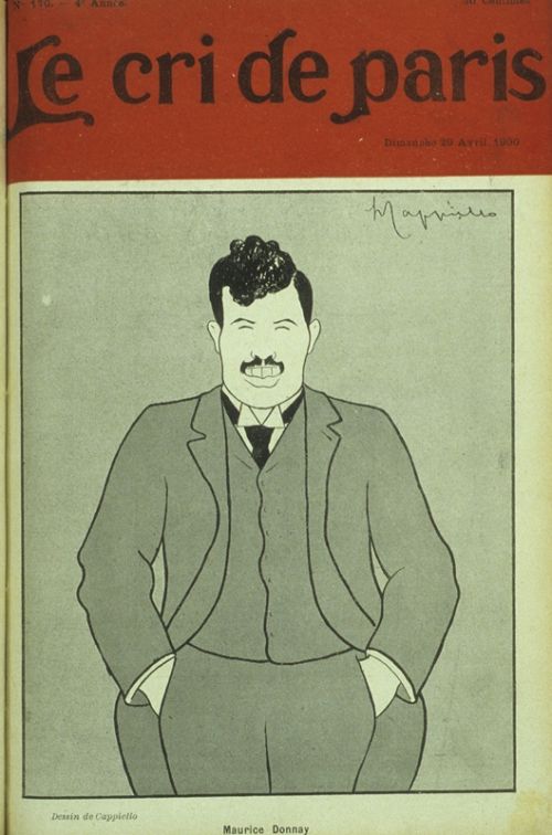 Maurice Donnay en première page du Cri de Paris, caricature de Cappiello