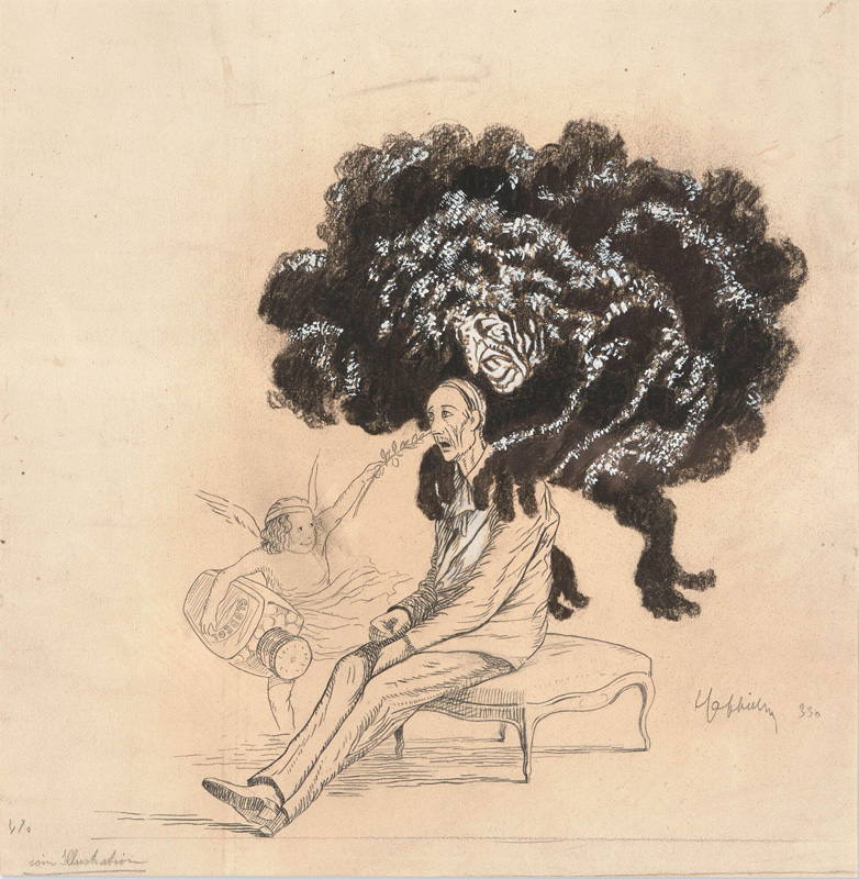 Publicité de presse pour Globéol dessinée par Cappiello en 1917.