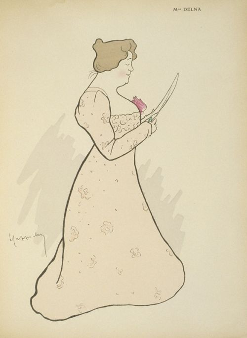 Caricture de Marie Delna par Cappiello publiée dans l'album Lefèvre-Utile