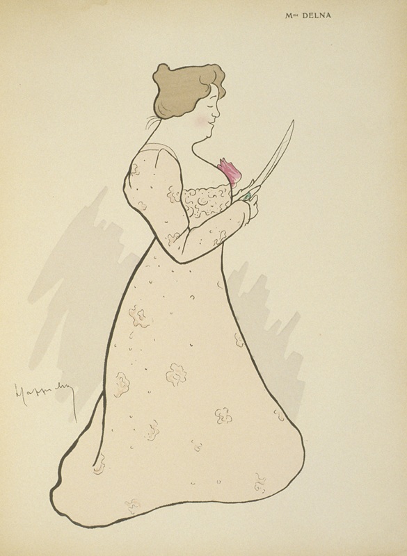 Caricture de Marie Delna par Cappiello publiée dans l'album Lefèvre-Utile
