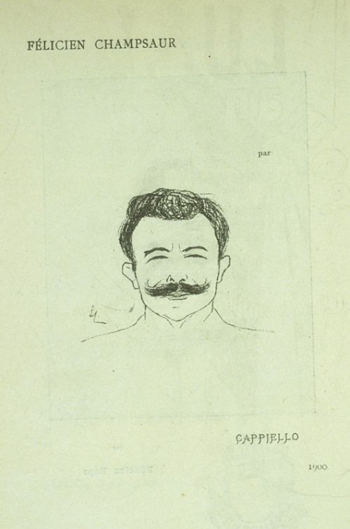 Félicien Champsaur, caricature de Cappiello