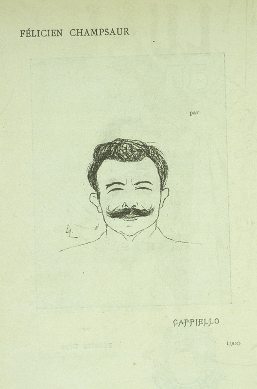 Félicien Champsaur, caricature de Cappiello